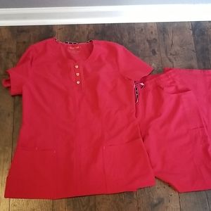 Red Heartsoul scrub set